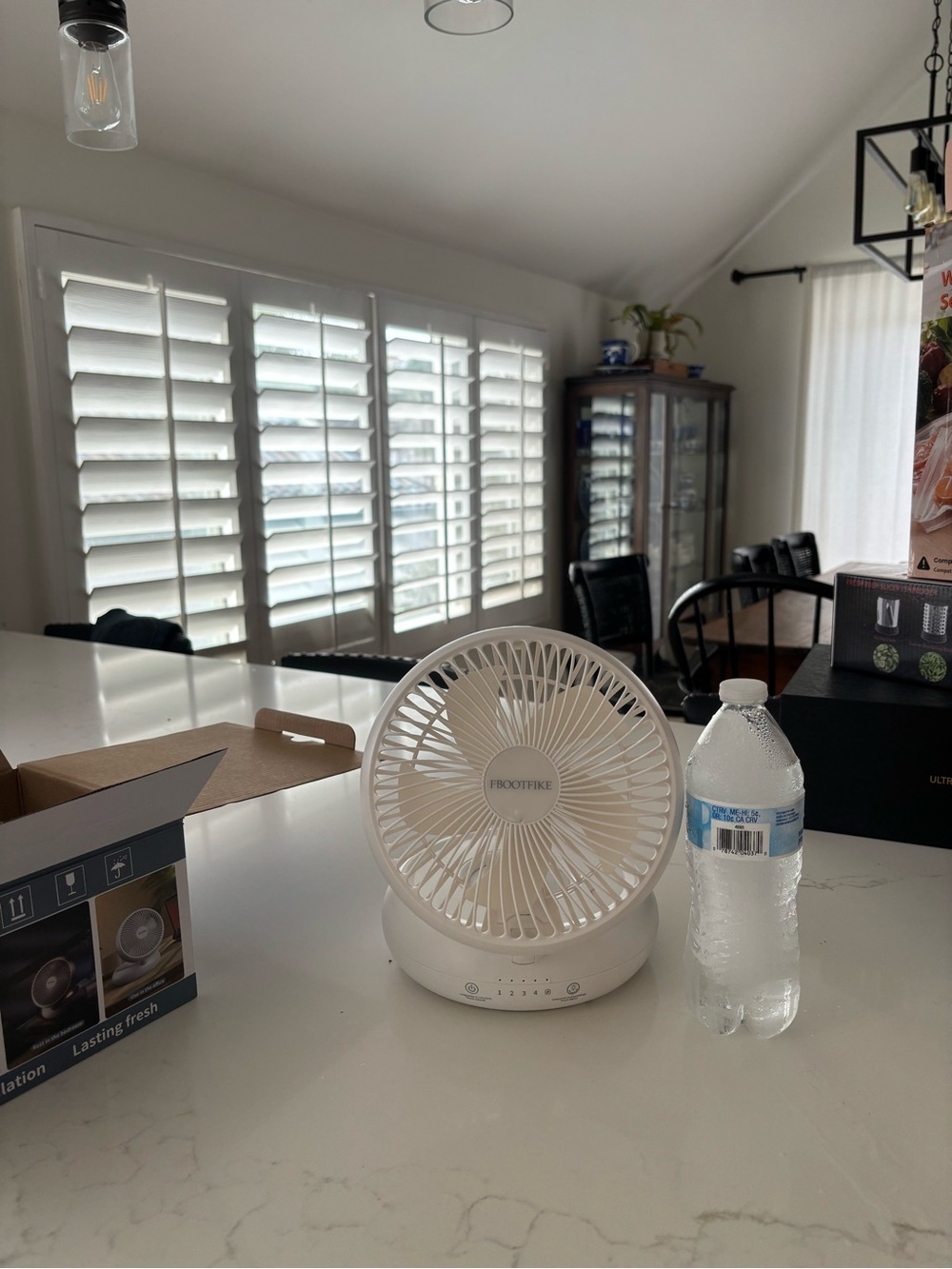 White Portable Desk Fan - Compact Home Dining Air Circulator